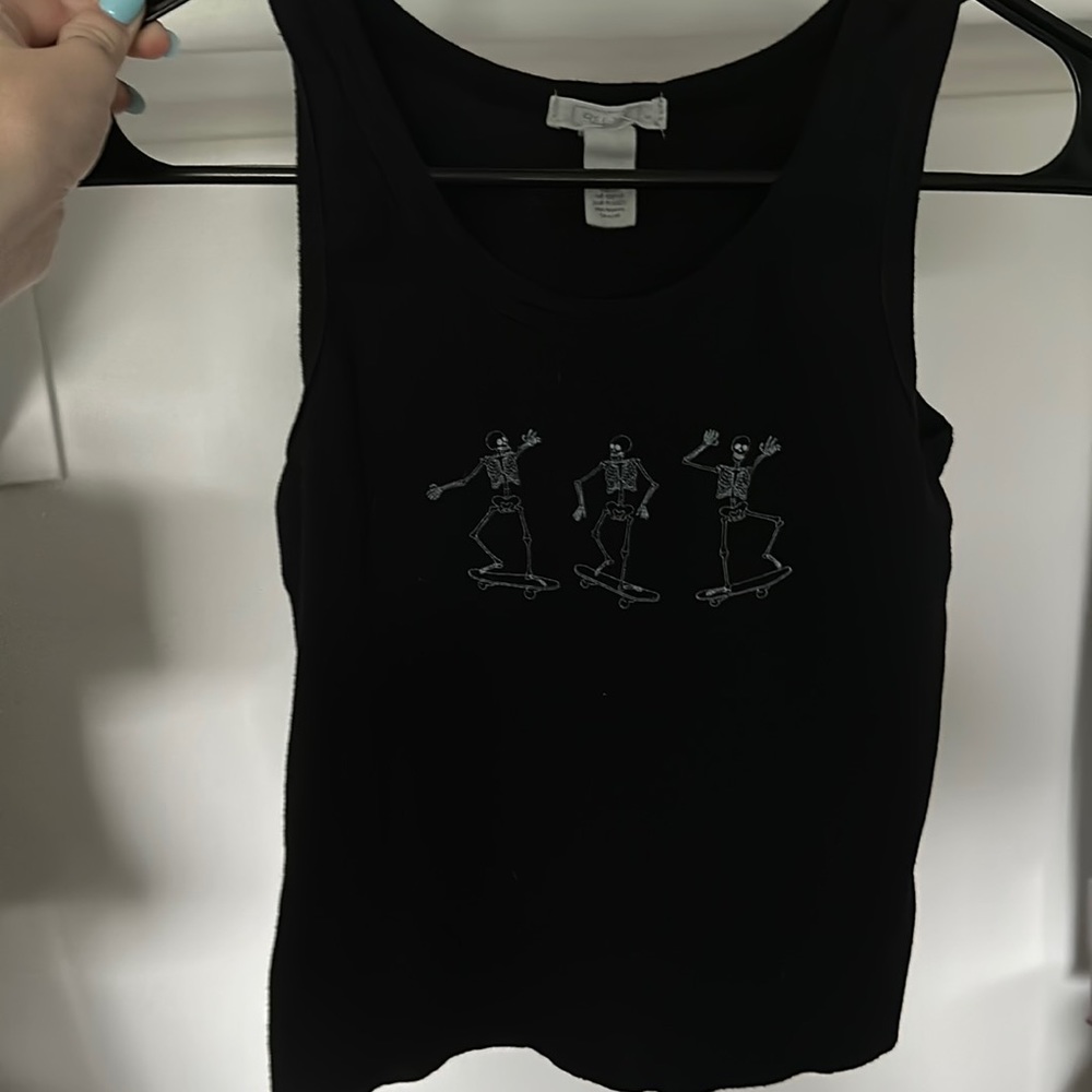 Black skeleton tank top